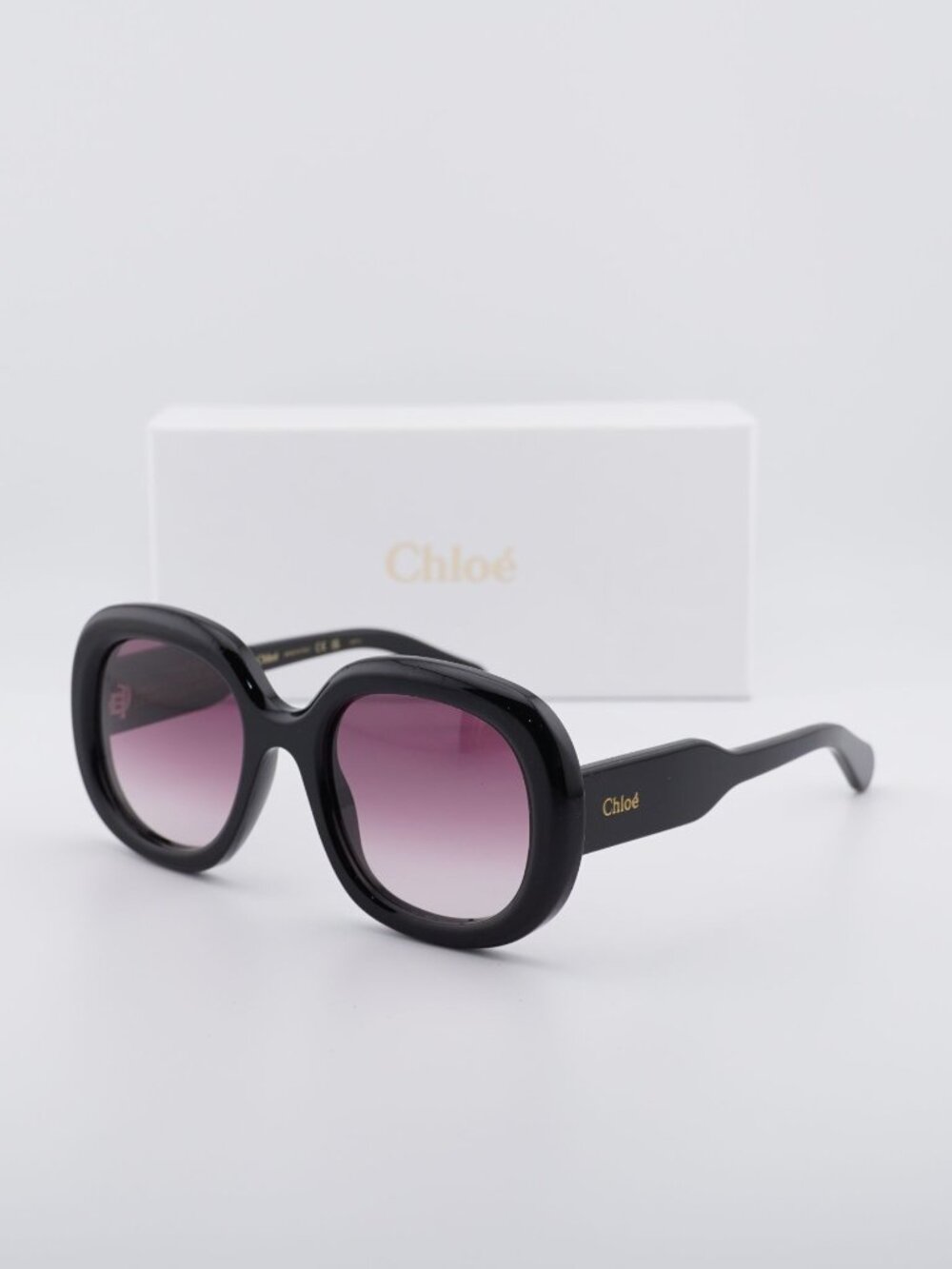Chloe CH0153S 001 Square Sunglasses - Black / Violet Gradient